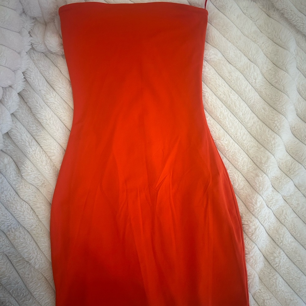 Aritzia Strapless Fiery Red Dress